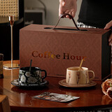 赟娅简约风客厅摆件家居饰品高端大气上档次搬新家礼物乔迁新居礼品 繁花咖啡杯2件套【礼盒装】