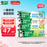 DARLIE好来(原黑人)双重薄荷茶倍健清新牙膏减轻口气防蛀固齿660g套装