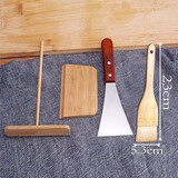 万松堂煎饼工具摊煎饼果子鸡蛋饼竹靶子刮板竹蜻蜓家用电饼铛烙手抓饼 大号煎饼工具4件套大毛刷