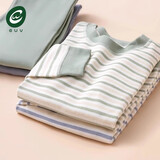 E.U.V男童秋衣秋裤套装舒绒棉儿童保暖内衣男孩打底女童棉毛衫中大童 绿色系 150