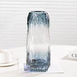 初卓创意玻璃花瓶水培鲜花仿真花餐桌摆件 他山之石灰色大号高28cm