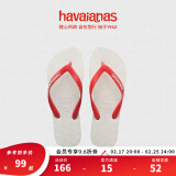 havaianas哈唯纳Original新款撞色人字拖平底时尚情侣户外拖鞋夏 0172-黑红 45 46巴西码