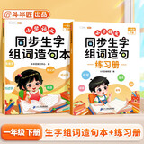斗半匠同步生字组词造句本练习册一年级下册人教版同步教材预习生字小学语文字词句专项训练同步练习（2本）