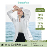 茵曼（INMAN）莱赛尔天丝衬衫女春夏轻薄上衣 经典款-霜白色 L