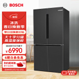 博世（BOSCH）605L大容量十字对开门 四开门变频家用电冰箱 一级能效 风冷无霜 5mm微缝半嵌 支持国家补贴 冷杉灰KMF61A91TI 精细分储