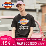 dickies 纯棉短袖T恤男 情侣男女同款 印花休闲百搭上衣7087 黑色 2XL