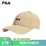 FILA 斐乐官方棒球帽情侣款男士女士帽子时尚休闲鸭舌帽子遮阳帽 独木卡其-DK XS