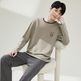 顶瓜瓜顶呱呱睡衣男士纯棉春夏圆领长袖可外穿家居服套装男175