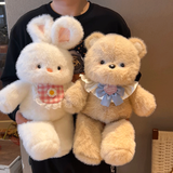 呼呼熊会跑步的小熊玩偶跑跑系列娃娃公仔毛绒玩具抱枕女生睡觉生日礼物 跑跑小熊+黄色格子围巾 50cm左右+精品礼袋