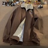ZMEX棕咖色vintage美式工装外套男夏季春秋季国潮情侣冲锋夹克男 咖色  M 95至110斤