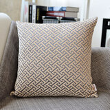 思篇欧式奢华提花沙发抱枕加厚布艺客厅靠垫套大号床头靠背办公室腰枕 灰紫工字(雪尼尔提花) 50*50cm抱枕套+枕芯