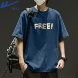 回力（Warrior）美式复古t恤短袖男大字母夏季宽松潮流潮牌青少年打底衫半袖上衣