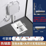 九牧王JOMOW冲水箱蹲便器蹲坑套装家用便盆大便器卫生间蹲厕便盆 高端灰色水箱+大无弯后排水蹲便