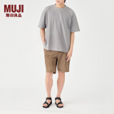 无印良品（MUJI）男式 棉弹力斜纹短裤 男士裤子休闲裤运动裤男生款 AED91C3S 米色 M