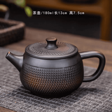 鼎及诚凤鸣壶建水紫陶全纯手工刀刻纹汉瓦壶大容量茶壶高档家用功夫茶具 紫陶小款凤鸣壶-单壶180ml