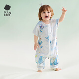 babycare小睡象恒温分腿睡袋新生婴儿纱布防踢被四季通用宝宝儿童 【夏季双层】鲸鱼乐车（推荐室温26℃以上） 100cm（推荐身高：95-105cm）