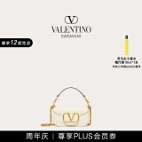 华伦天奴VALENTINO女士 LOCO 小号小牛皮手袋链条包 清澈白 均码