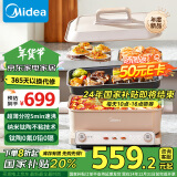 美的（Midea）多功能锅火锅专用锅分控速沸电火锅电蒸锅多用途锅烤肉锅蒸烤涮一体料理锅6.5L DLS332266国家补贴