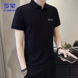 罗蒙（ROMON）t恤男夏季纯色短袖男士polo衫男休闲商务上衣男装