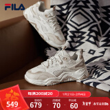 FILA 斐乐山丘鞋厚底鞋女鞋复古运动鞋秋户外休闲老爹鞋 棉花糖/朴色-MA 36