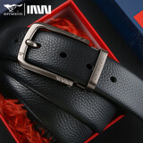 七匹狼（SEPTWOLVES）男士皮带真皮针扣腰带正品高档品牌纯牛皮潮2025新款男式爸爸裤带 休闲款古铜扣头lihePD731237885