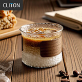 CLITON咖啡杯日式锤纹防烫玻璃杯子茶杯家用高颜值拿铁浓缩杯玻璃水杯