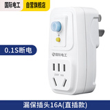 国际电工（FDD）漏电保护插头 家用电器热水器防水防触电保护器 插座转换头 加厚款-漏保插头16A(直插款) 