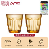 PYREX康宁九棱杯高硼硅玻璃杯家用耐高温咖啡杯泡茶杯玻璃水杯子 康宁Pyrex九棱杯270ML*2