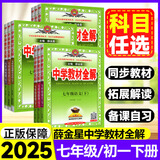 2025春薛金星中学教材全解七年级下册上册语文数学英语政治历史初一全套课本教辅导资料人教版 【下册全套7本】语文数学英语生物地理政治历史
