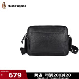 暇步士（Hush Puppies）单肩包男植鞣牛皮包斜挎包男包潮流时尚大容量斜挎包商务休闲包包