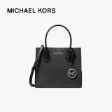 迈克.科尔斯（MICHAEL KORS）情人节礼物 MK女包 Mercer中号风琴包单肩包银黑35T1SM9M2B BLACK