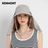 卡蒙（Kenmont）明星同款防晒遮阳帽女遮脸户外骑车防紫外线空顶太阳登山帽3274 浅灰色 可调节 56.5cm