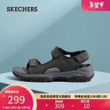 斯凯奇（Skechers）凉鞋2024年夏季男鞋户外休闲沙滩鞋魔术贴增高凉鞋204105