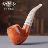 沙芬（SAVINELLI）手工烟斗石楠木510牛头犬进口男士过滤烟嘴烟斗厚斗壁 七夕送男友 【616斗型 岩石光面 火焰纹】
