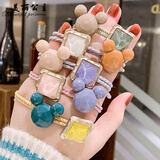 美丽公主 小熊五件套日系绑头绳象皮筋扎头发皮筋成人淑女扎头发皮筋新款送女朋友 缤纷小熊【5条装】