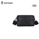 暇步士（Hush Puppies）男士单肩包斜挎包新款时尚户外通勤真皮邮差包牛皮小背包送男友 黑色HA-2011708W-5710
