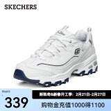 斯凯奇（Skechers）女鞋小白熊女士休闲鞋子厚底增高百搭运动软底老爹鞋女99999863 白色/海军蓝色/WNV 39