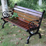 木叶间公园椅户外长椅防腐木椅休闲庭院靠背椅室外长条凳锌铝合金铁艺椅 2018款进口防腐木1.5米