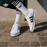 adidas NIZZA休闲复古篮球风帆布鞋男女阿迪达斯官方三叶草 白/一号黑     41