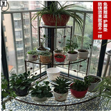 工匠行  欧式阳台花架落地式铁艺多层客厅室内多功能转角绿萝三层花盆架子 加厚白色小号三层