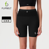 Flipbelt飞比特女士压缩腰包短裤袋鼠裤3.0跑步比赛款吸湿排汗 经典黑 L 