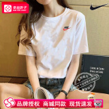 耐克（NIKE）女装短袖男装 夏季新款运动服跑步透气休闲宽松上衣女T恤休闲短袖 白色/全棉材质/正常版型 M (170/88A)