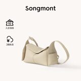 Songmont挂耳系列屋檐包mini设计师款头层牛皮通勤斜挎hobo包 茯苓白 现货