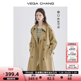 VEGA CHANG风衣女中长款2025春秋季新款韩版收腰经典时尚外套ins潮 鹭茶色 L