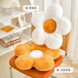 皮尔卡丹（pierre cardin）花朵抱枕 沙发靠垫花瓣坐垫办公室午睡枕汽车座椅垫 黄色40*40cm