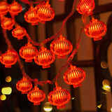 新新精艺元宵节装饰布置彩灯串LED福字灯带春节过年装饰商场布置电池款