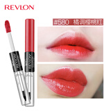 露华浓（Revlon）持久锁色双头唇彩口红不掉色不沾杯唇蜜唇釉女士化妆品女彩妆美妆 580#橘调樱桃红