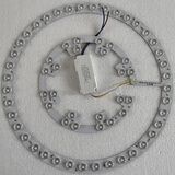 英格照明风扇灯光源LED圆形弧形36W灯板配件三色调光吊扇灯led替换灯盘吸 G款48W全光谱三色变光-直径38cm