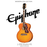 epiphone易普锋 J-200 Studio HS 樱桃色渐变民谣电箱木吉他国产带包