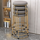 凡社凳子 圆凳餐桌凳子可叠放 加厚海绵钢筋腿时尚简约网红卧室化妆凳